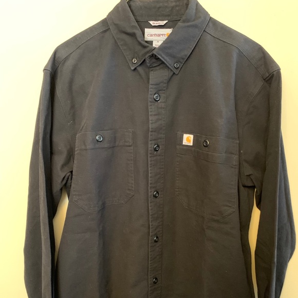 NWOT Men’s black Carhartt canvas work shirt medium - Picture 2 of 4